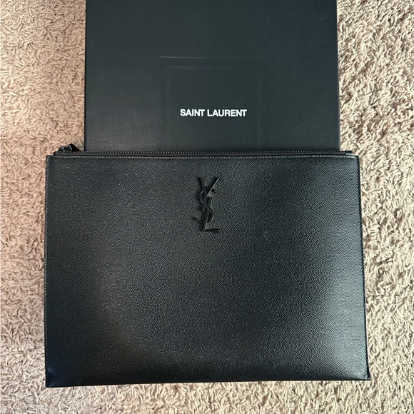 Authentic YSL pouch in all black - Picture 1 of 10